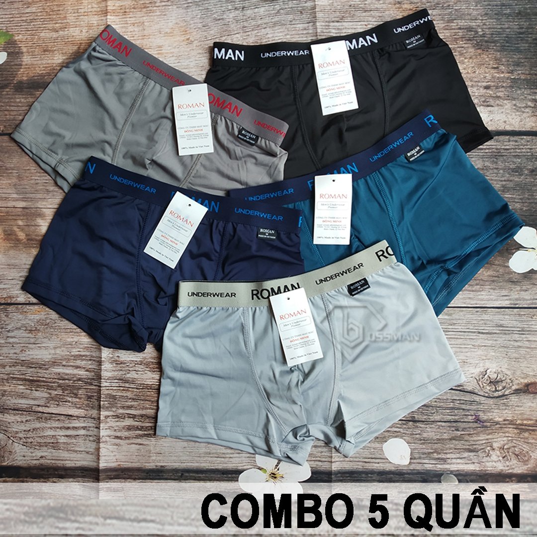 [HCM]Bộ 5 quần sịp đùi quần boxer nam thun lạnh cao cấp tôn dáng ôm trọn vòng 3 lưng thun mềm mại