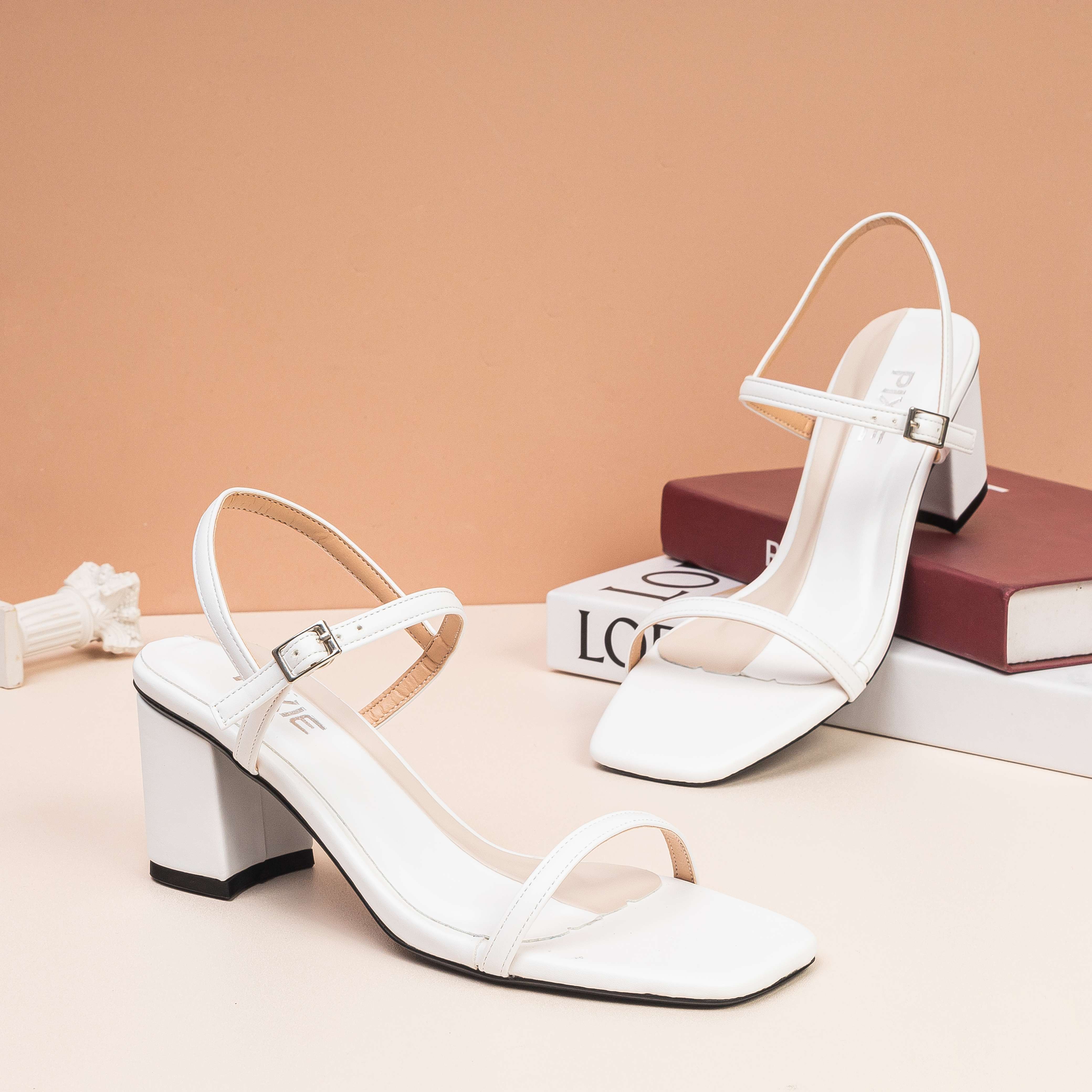Giày sandal cao gót 5cm quai mảnh pixie e236