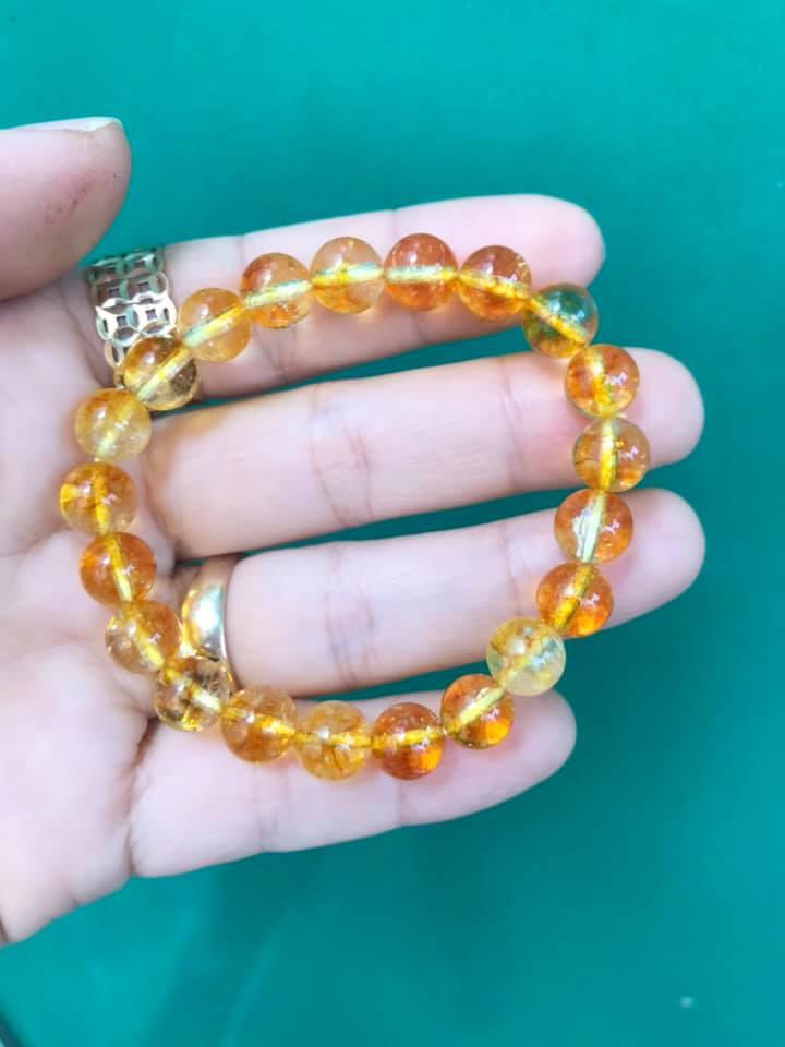 [HCM]VÒNG TAY THẠCH ANH ƯU LINH VÀNG 8LY