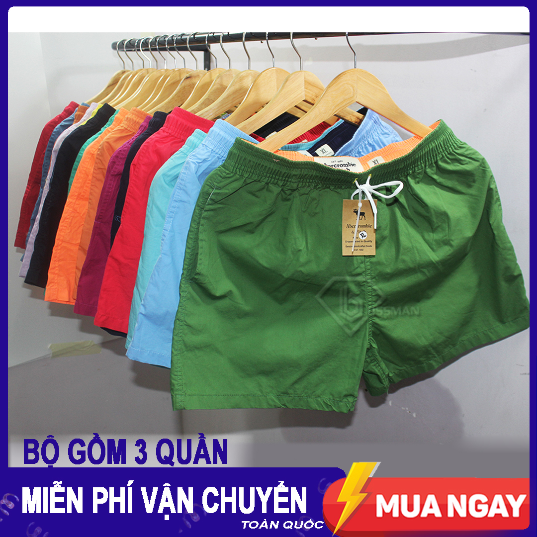 Combo 3 quần đùi boxer nam có túi- quần ngủ nam cao cấp bm01 - hàng vnxk loại 1