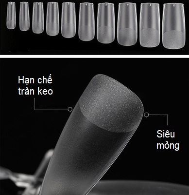 Móng Úp HSM Nhám Mỏng Cao Cấp Phom Than & Phom Nhọn