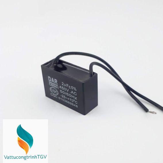 Tụ quạt dây DAR CBB61 450VAC 1uF-1.5uF-2uF-2.5uF