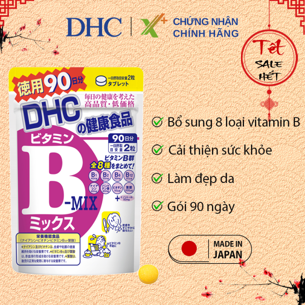 Viên uống Vitamin B tổng hợp DHC Nhật Bản thực phẩm chức năng bổ sung 8 loại vitamin B tốt cho sức khỏe và sắc đẹp gói 90 ngày XP-DHC-MIX90 nhập khẩu