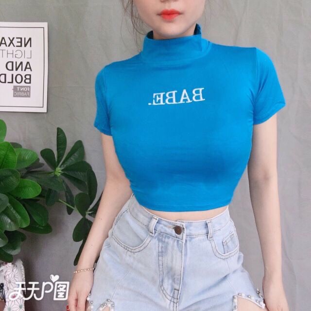 [HCM]Áo croptop cổ lọ BABE mẫu mới cực xinh ( kèm ảnh thật)