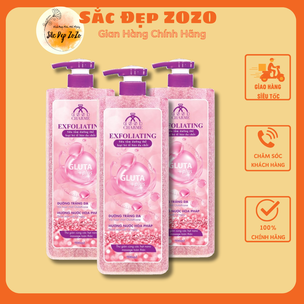 (tặng nước hoa) Sữa Tắm Tẩy Tế Bào Da Chết Charme Exfoliating