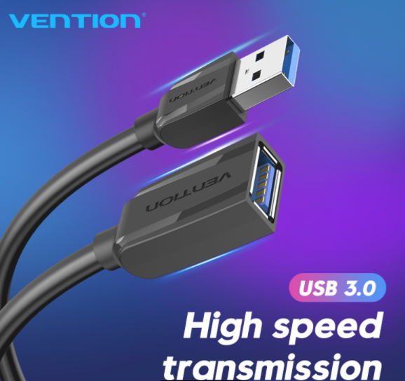 Cáp nối dài USB 3.0 dương sang âm - Dây mở rộng USB 3.0 tốc độ cao 3.0 hỗ trợ sạc, chính hãng Vention tương thích Usb 2.0 - Cáp dữ liệu cho máy tính PC Máy ảnh PC PS4 Xbox Smart TV Cale Usb Male to Female