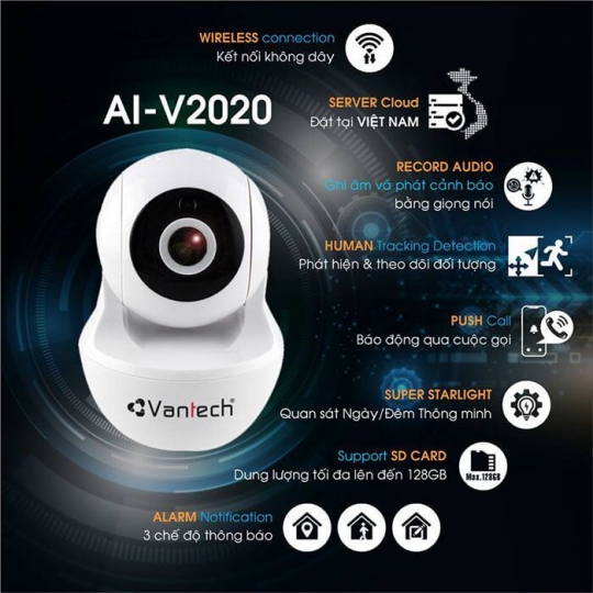 Camera wifi robot vantech ai-v2020