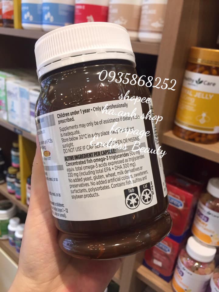 Blackmores Fish Oil 1000mg 400 viên mini cap