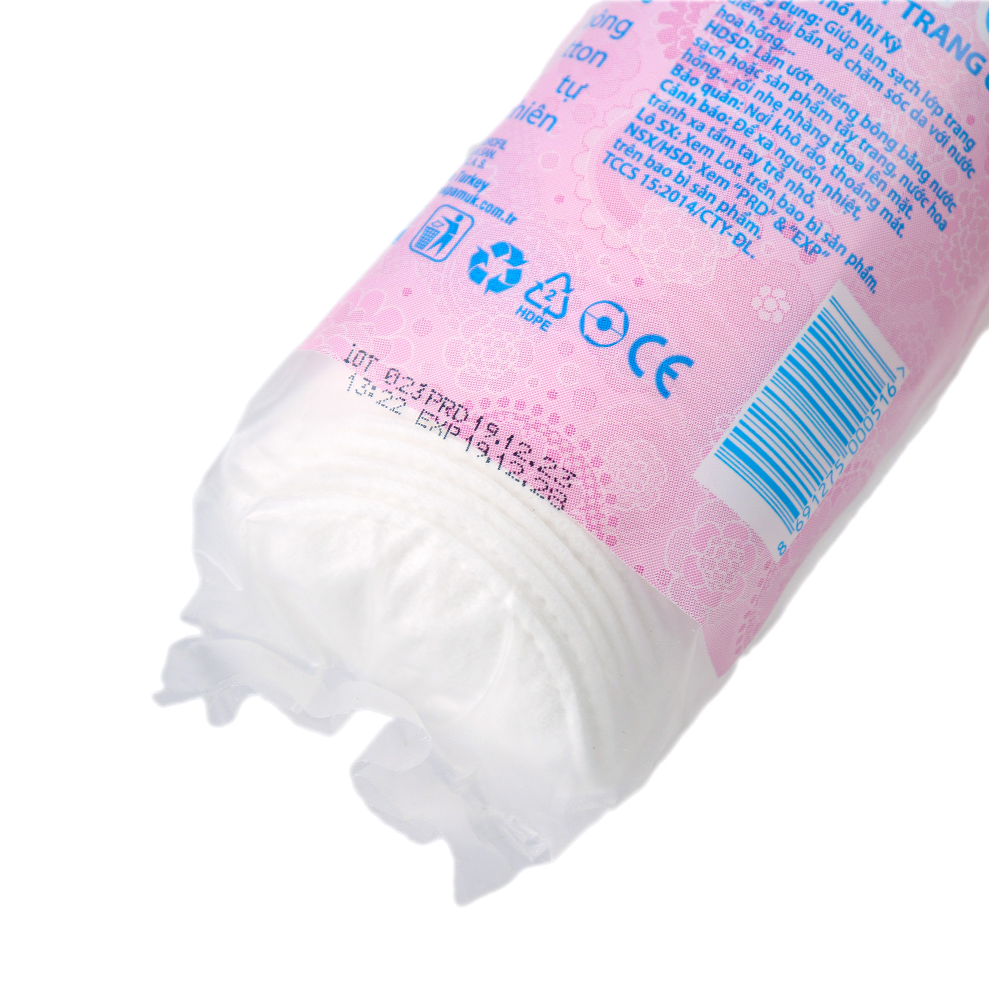 Bông tẩy trang IPEK 150 miếng 100% cotton