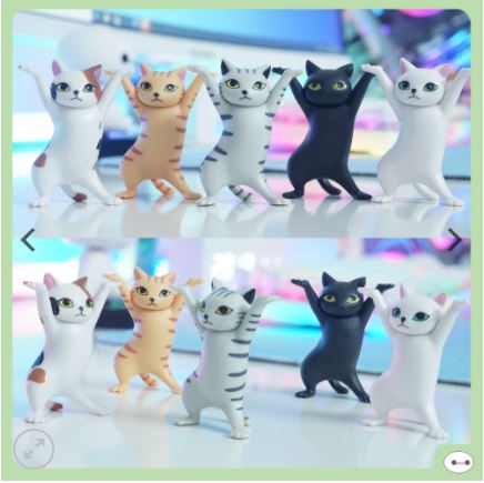 SET 5 MÔ HÌNH MÈO NHẢY MÚA KUTE 5CM