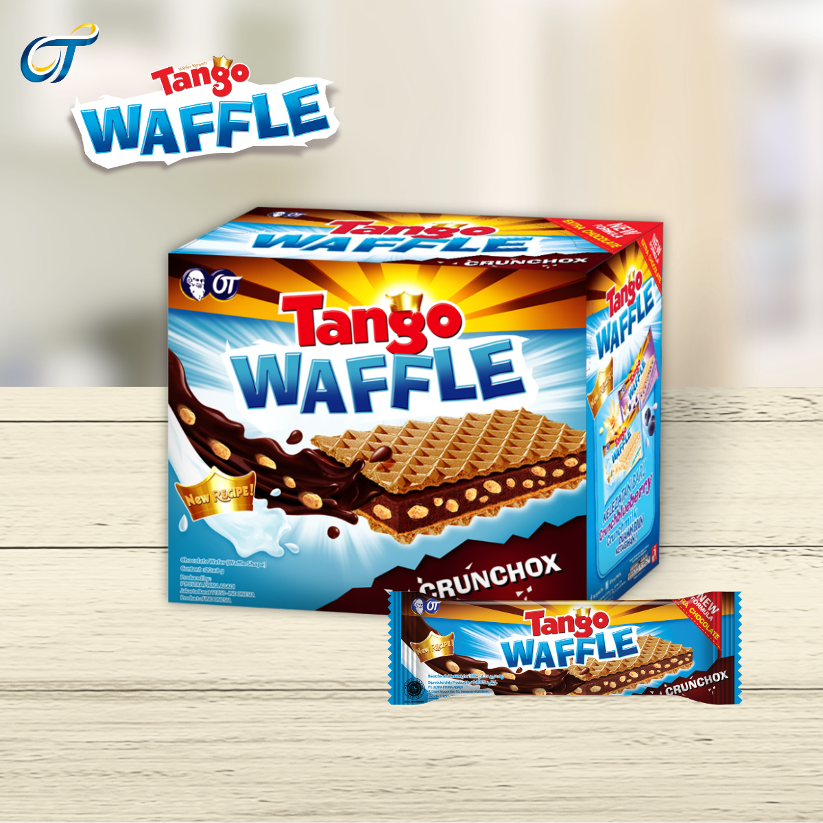 Tango _ Bánh xốp kem Sô cô la/ sữa/ phô mai (20 cây x 8g / hộp)