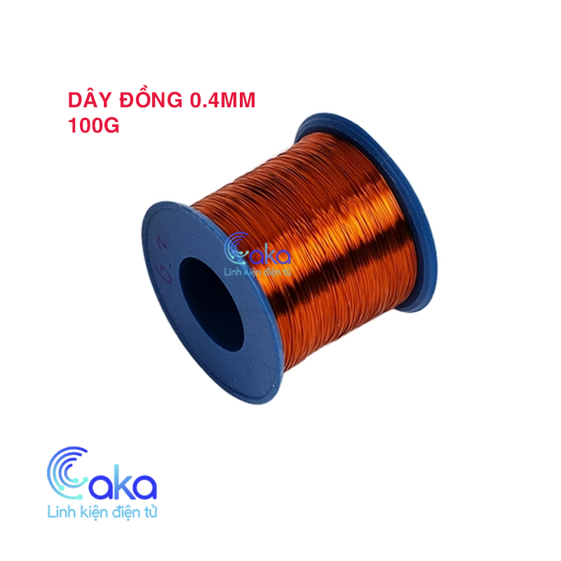 Cuộn dây đồng 0.4mm 100g bọc cách điện, dây điện từ quấn biến áp, uốn cây kiểng, thực hành vật lý
