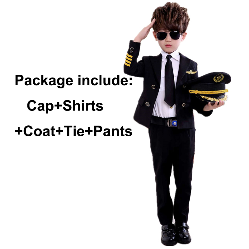 2022 trẻ em ngày phi công đồng phục tiếp viên Cosplay Trang phục halloween cho trẻ em cô gái cậu bé đội trưởng máy bay quần áo lạ mắt