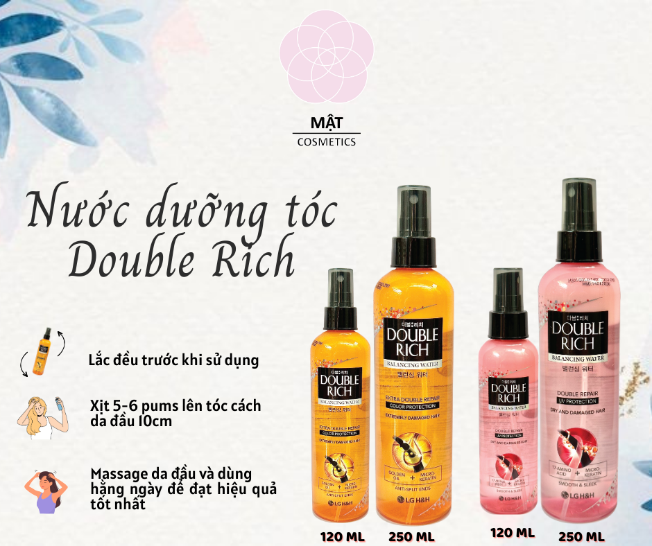 Combo 2 chai dưỡng tóc Double Rich chăm sóc tóc khô sơ hư tổn 120ml