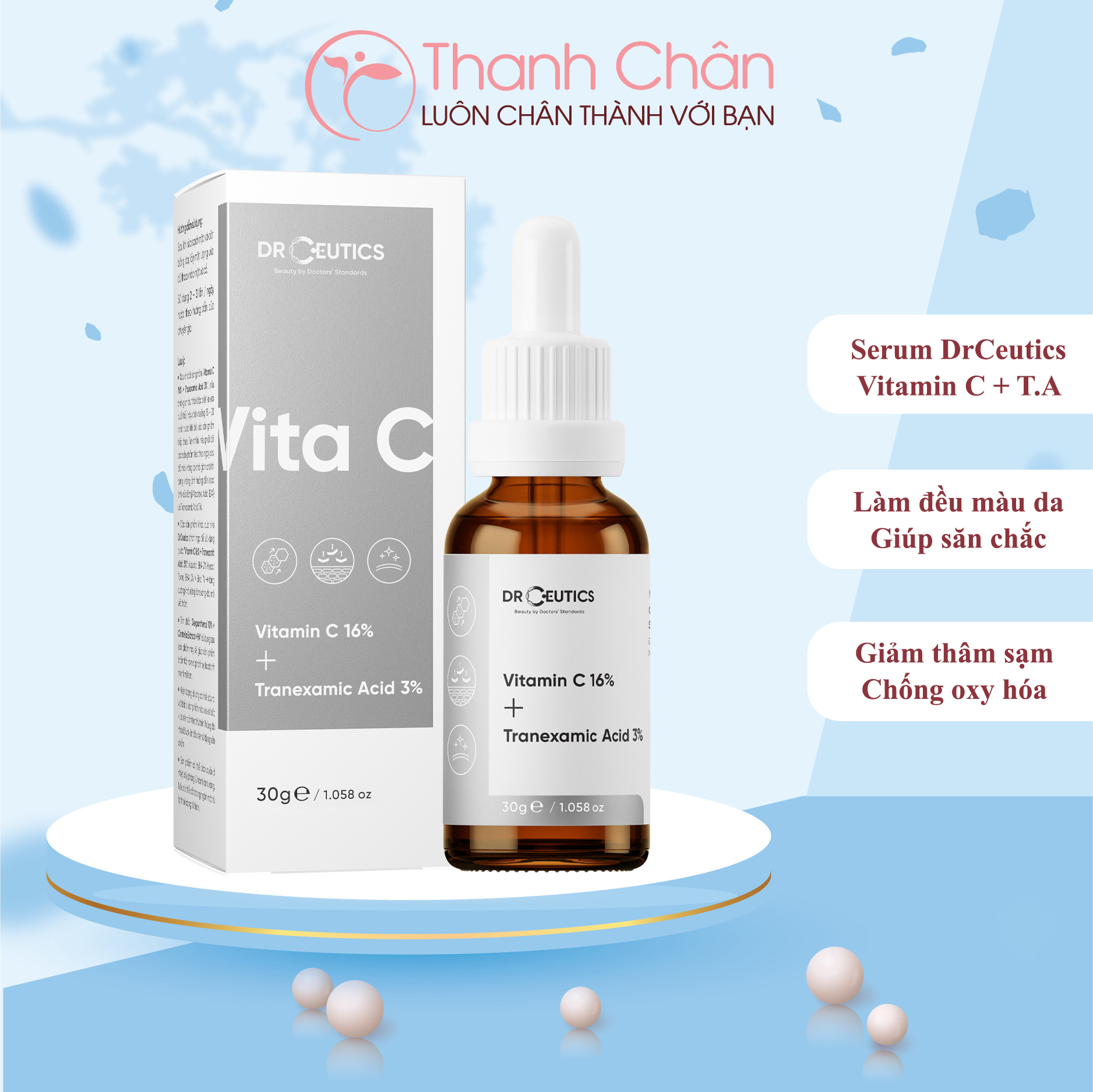 Serum drceutics vitamin c 16%, dưỡng sáng da 30ml