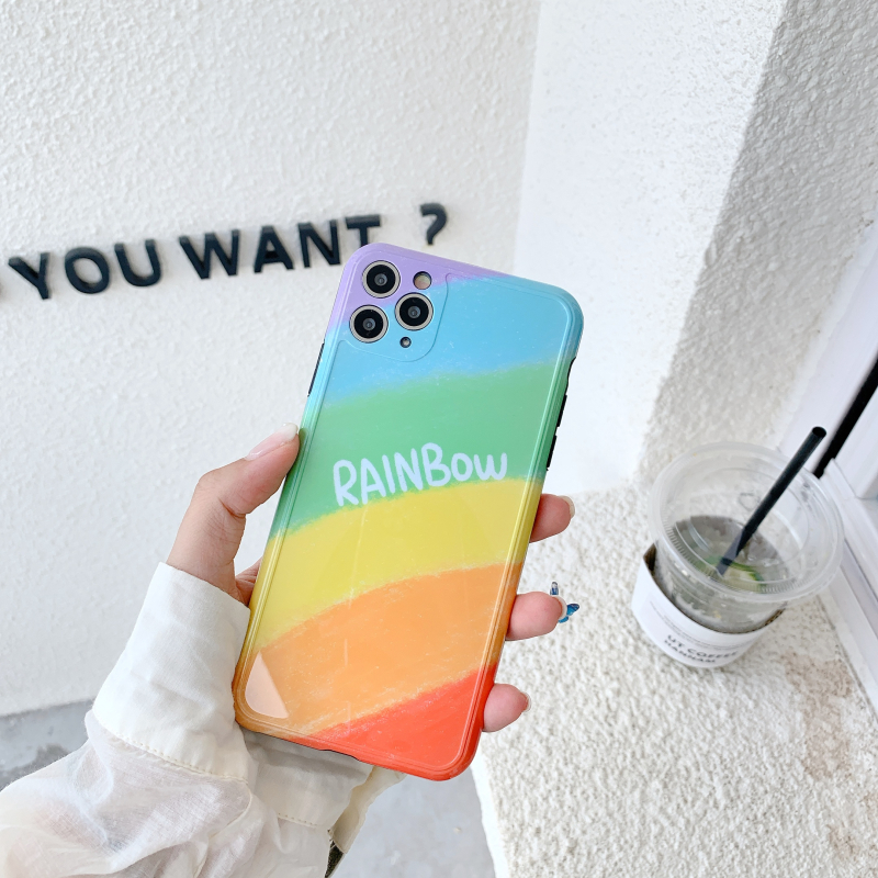 [ SALE LỖ ] Ốp Lưng Silicon IMD Bảo Vệ Camera Rainbow