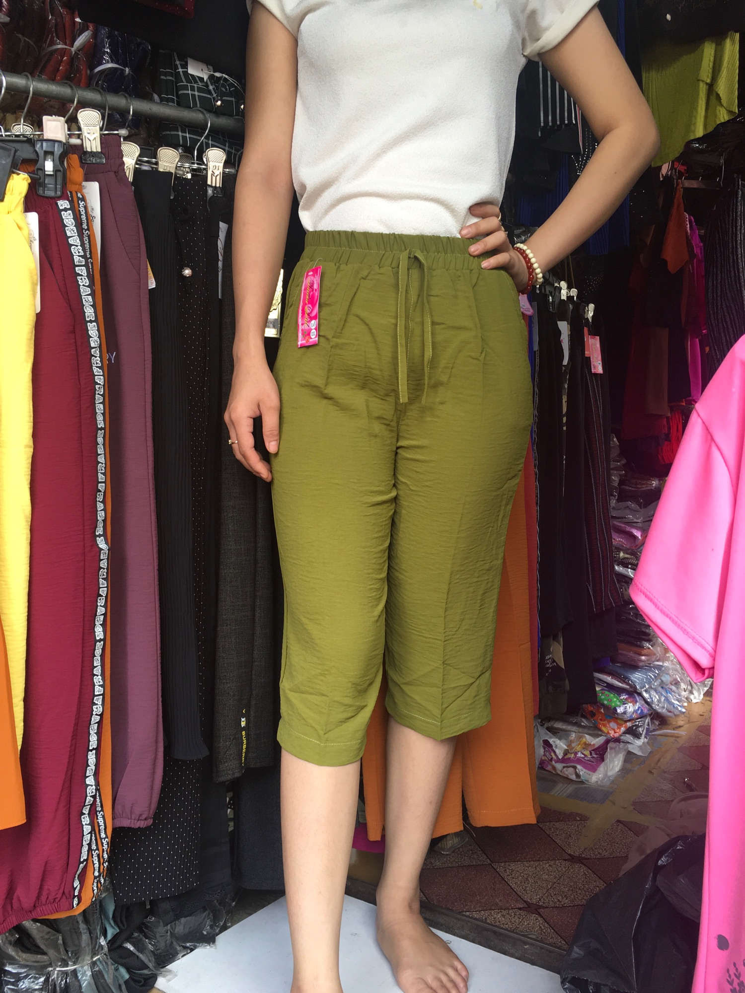 [HCM]Quần lửng Đũi ống rộng(size 40-65kg)