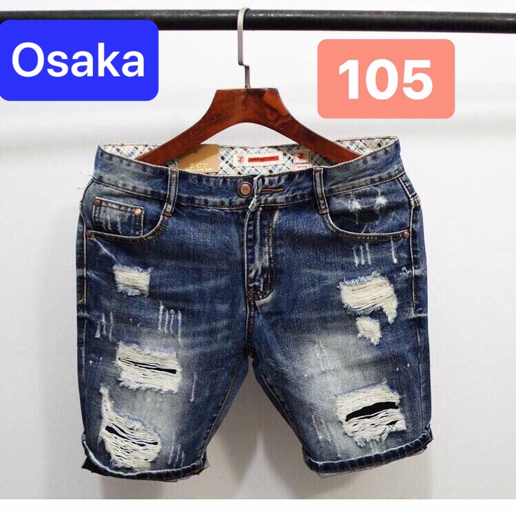 QUẦN SHORT JEAN NAM LỬNG NGỐ CHẤT BÒ XANH LÓT VẢI ĐEN MỚI NHẬT BẢN CAO CẤP OK-105 - OSAKA FASHION