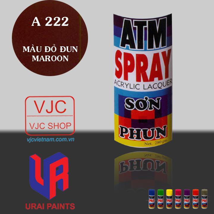Chai sơn xịt sơn xe máy cao cấp ATM màu đỏ đun A222 dung tích 400 ml