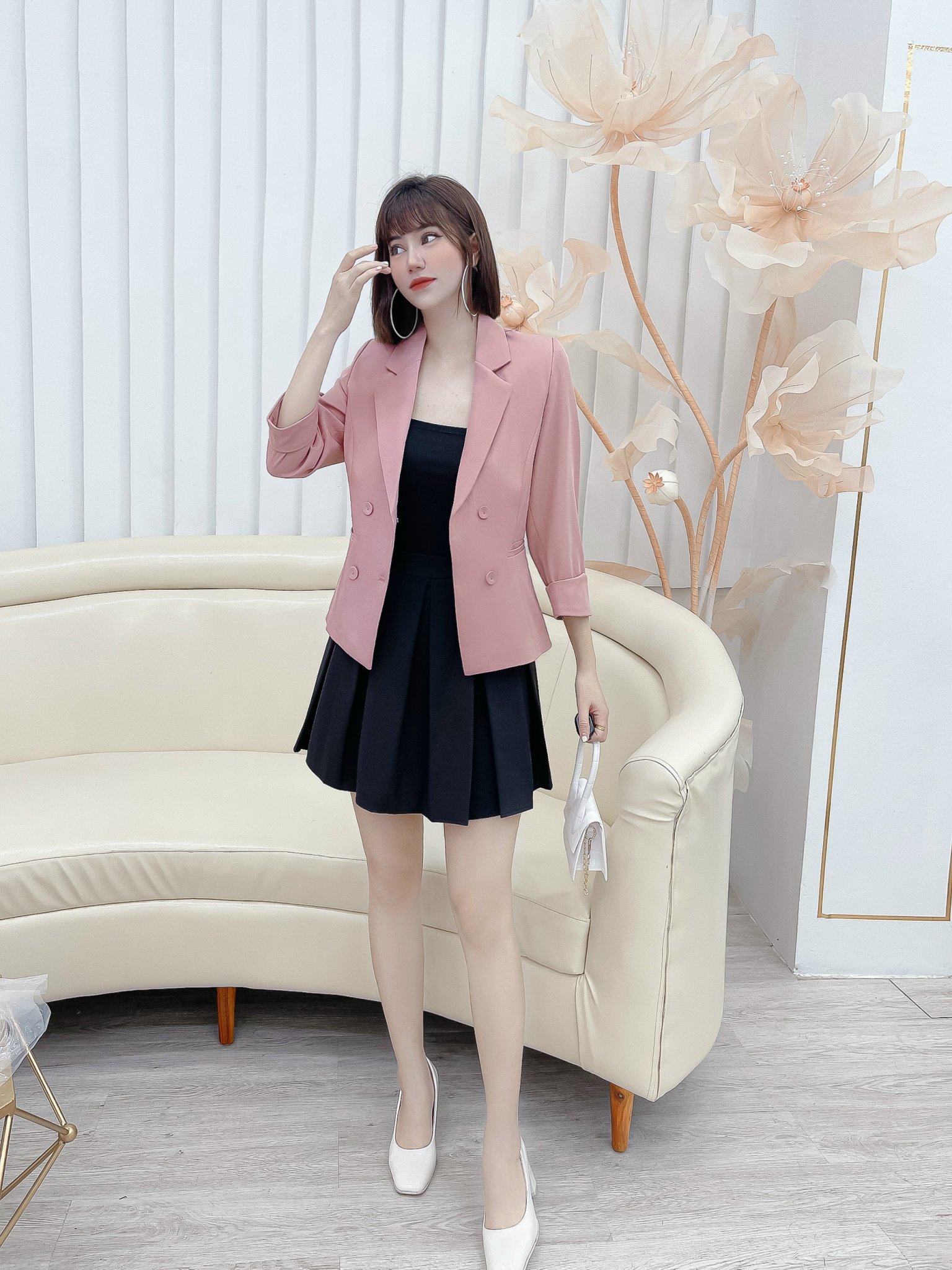 Aó Vest Cao Cấp.3685.Aó blazer Nữ Công Sở.