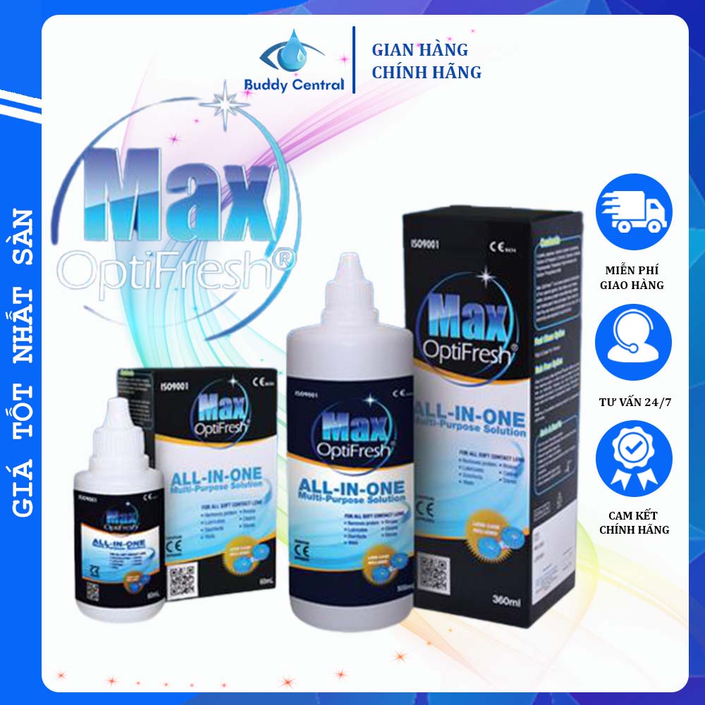 Nước ngâm lens kính áp tròng Max Optifresh 60ml - Buddy Central