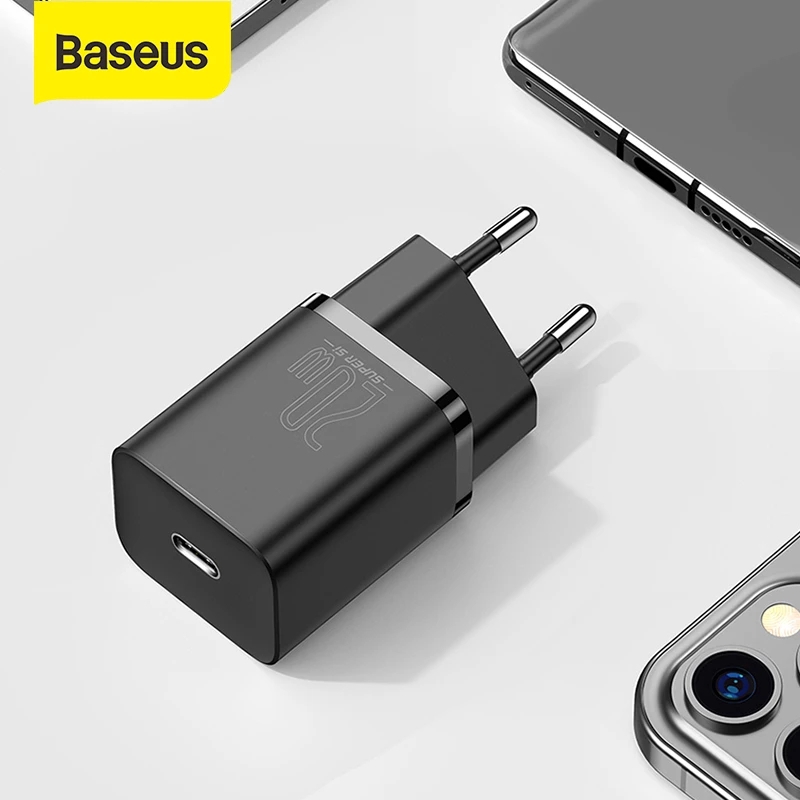 [ PD 20W ] Cốc Sạc BASEUS Mini 20W Super Si Sạc Nhanh dùng cho iPhone 12 iPad Xiaomi OPPO Vivo Vinsmart Huawei, Đầu ra Type-C, 2 Màu Trắng Đen