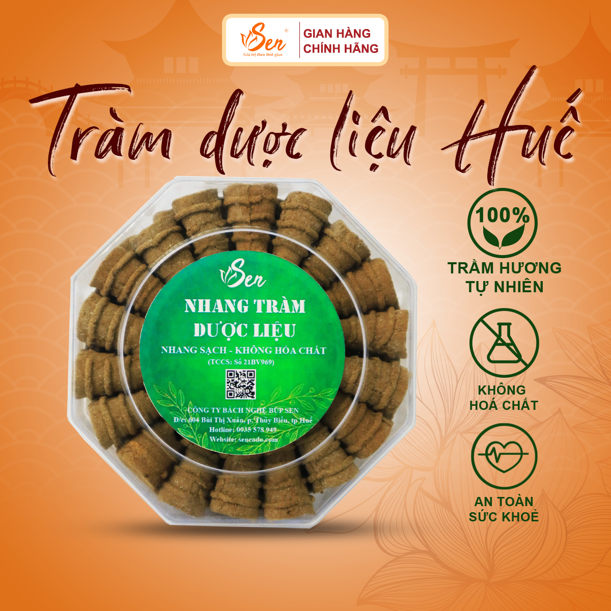 Nhang Tràm Dược Liệu Sạch Búp Sen Huế - (Hương Trầm Búp Sen)