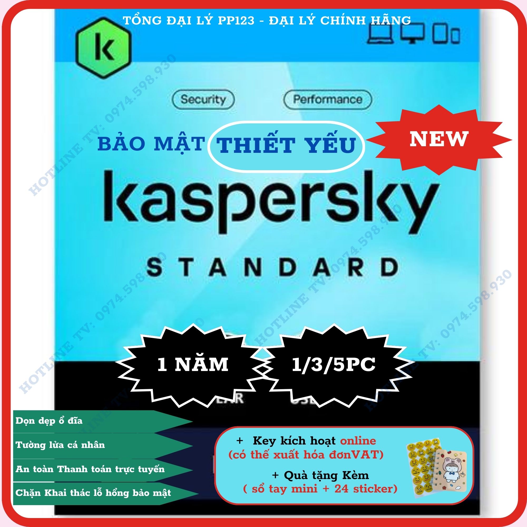 Kaspersky Internet Security (1PC/3PC/5PC) - 1 Năm