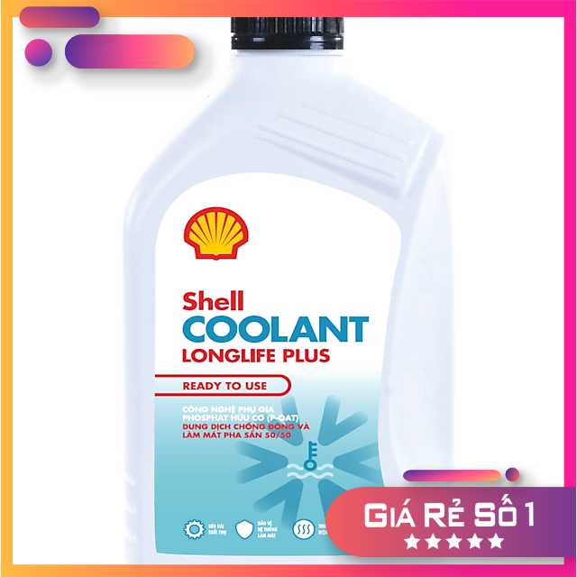 Nước làm mát Shell Coolant Longlife Plus là dung dịch làm mát cao cấp pha sẵn 1L, nước mát xe máy Shell chai 1L