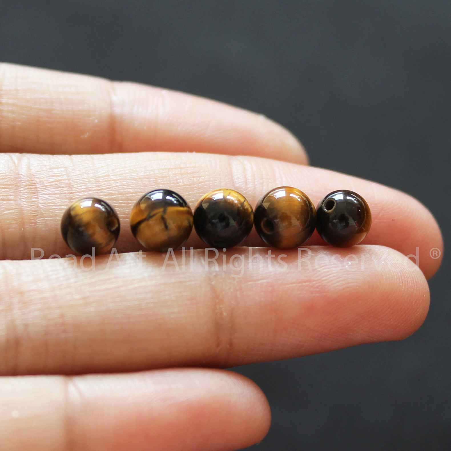 6MM Đá Mắt Hổ Vàng Nâu, Brown Tiger Eye Tự Nhiên Loại B, Đá Phối Vòng Tay Phong Thuỷ, Chuỗi Hạt, Mệnh Thổ, Kim