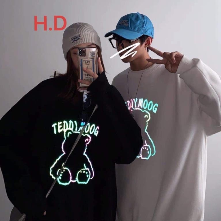Áo nỉ sweater gấu TEDDY phản quang bo gấu HD