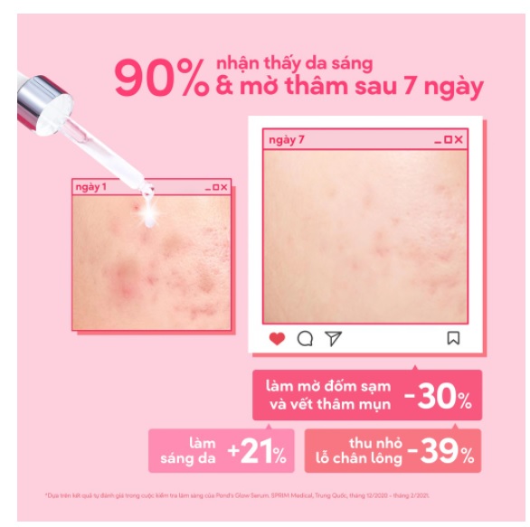 Tinh chất dưỡng sáng da mờ thâm 3D Glow Pond's túi 7.5g