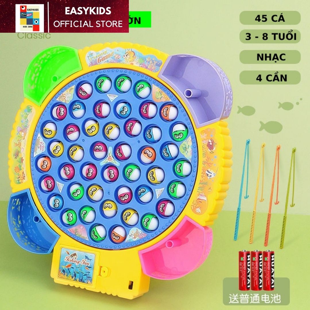 Bộ đồ chơi câu cá trẻ em 45 con tặng kèm pin - Đồ chơi giáo dục cho bé trai và bé gái