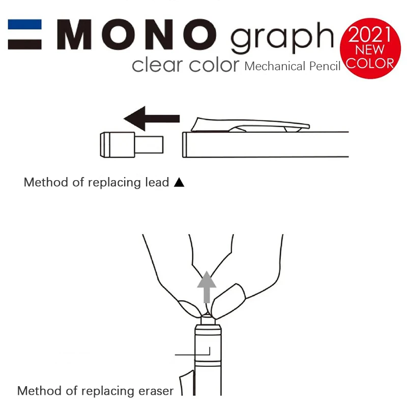 Bút chì bấm Tombow Mono Graph Shaker clear body