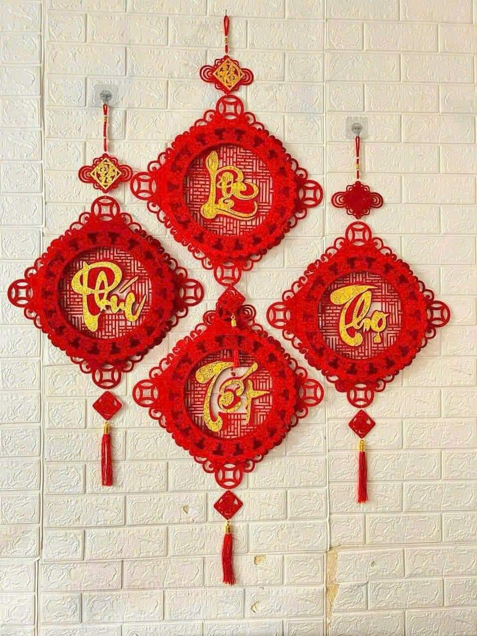 KHÁNH VUÔNG CHỮ PHÚC , LỘC , THỌ , TẾT ( TRANG TRÍ TẾT )
