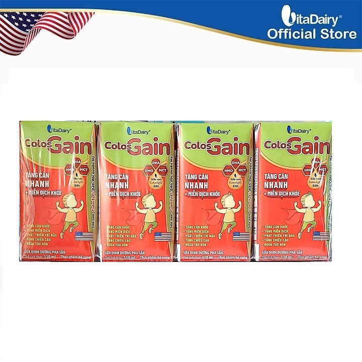 Thùng Sữa pha sẵn Colos Gain 110ml (48 hộp x 110ml)