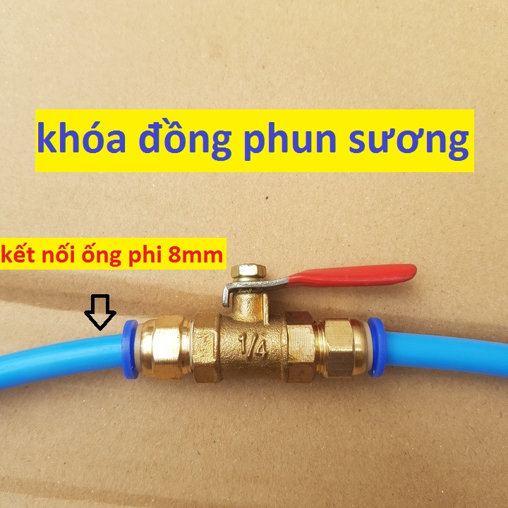 Van khóa ống phun sương 8mm