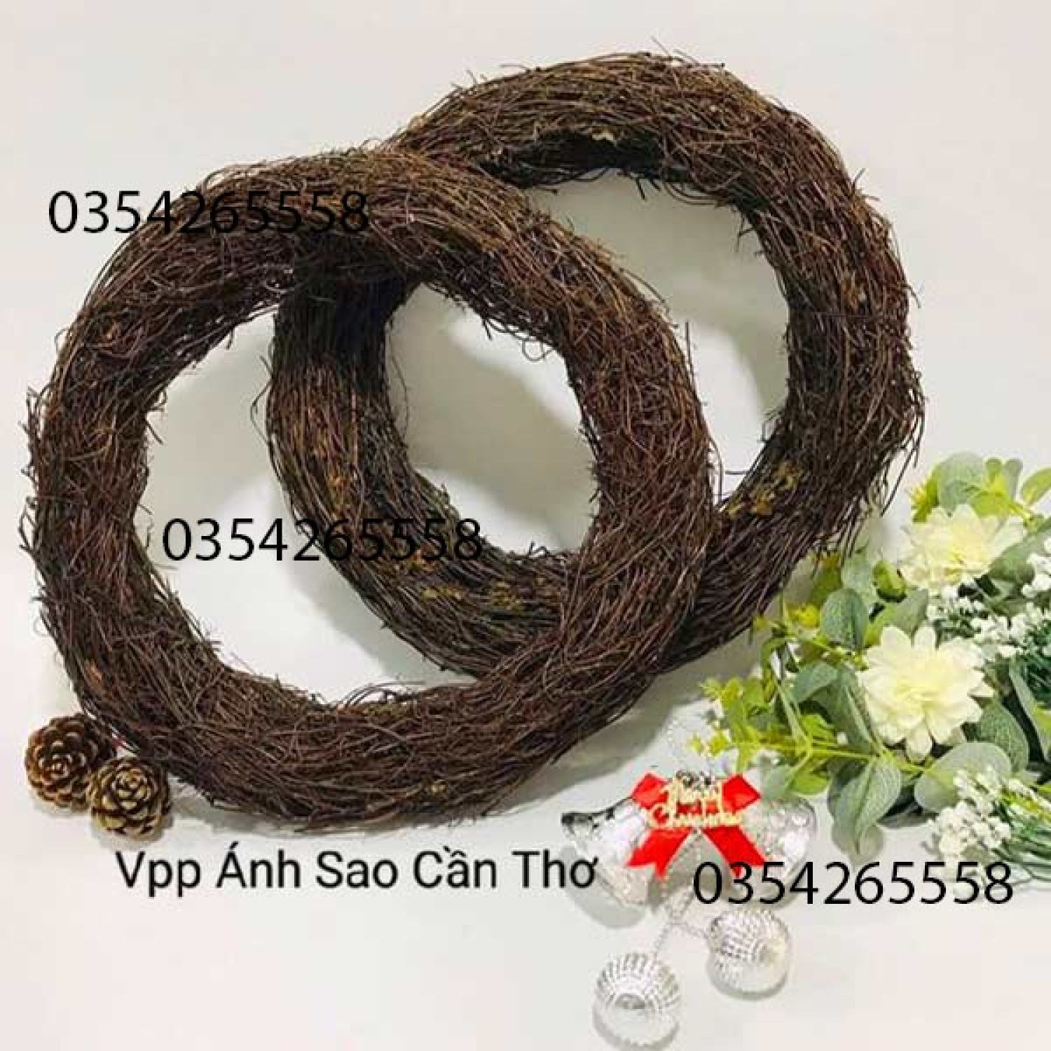 Vòng cỏ bện handmade-trang trí decor