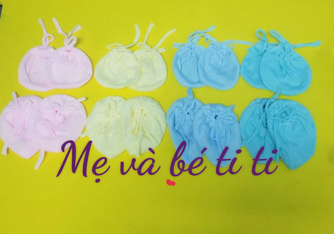 Bao tay chân cột dây chất cotton (1 đôi tay +1 đôi chân)