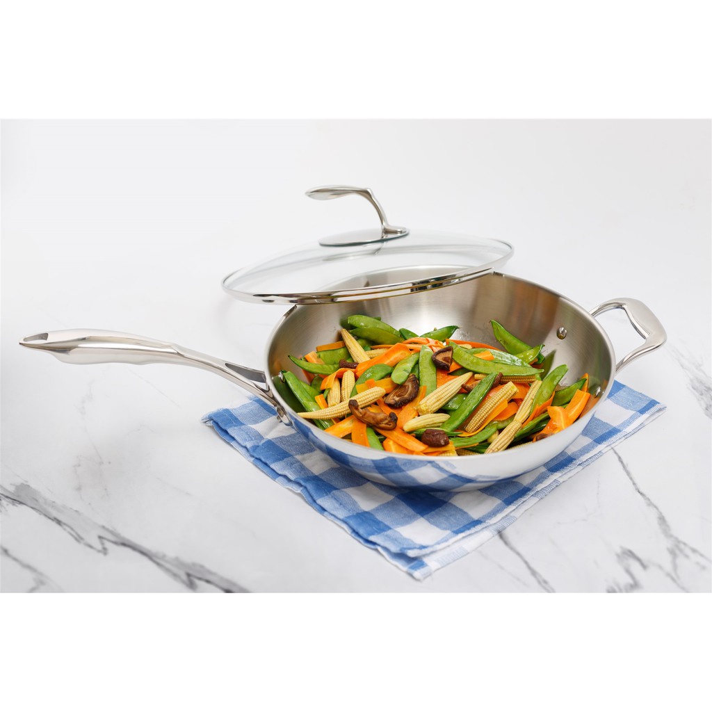 Chảo Tupperware - Chảo xào T Chef Series Wok Pan 30cm (nắp kính)