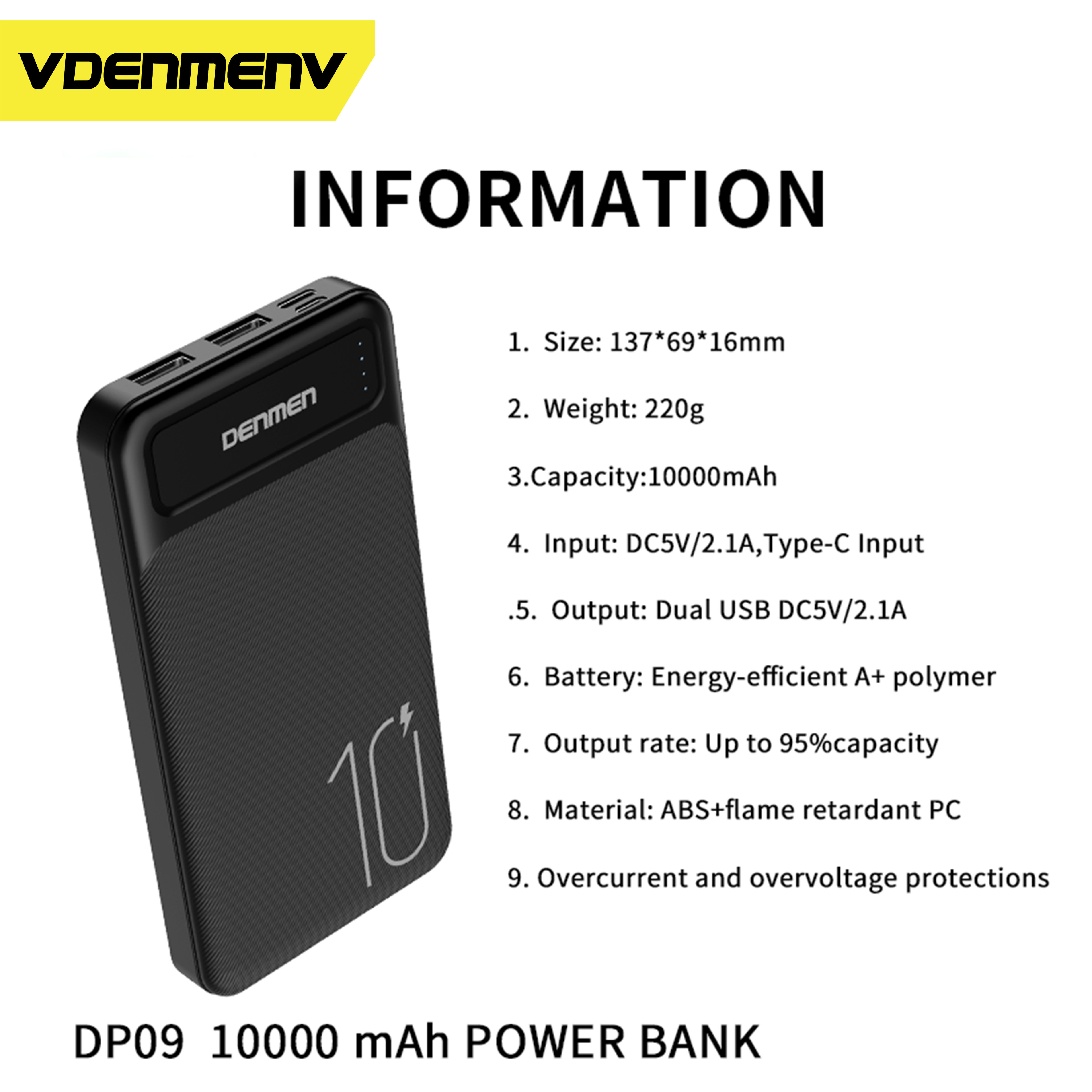 Sạc Dự Phòng Denmen DP09