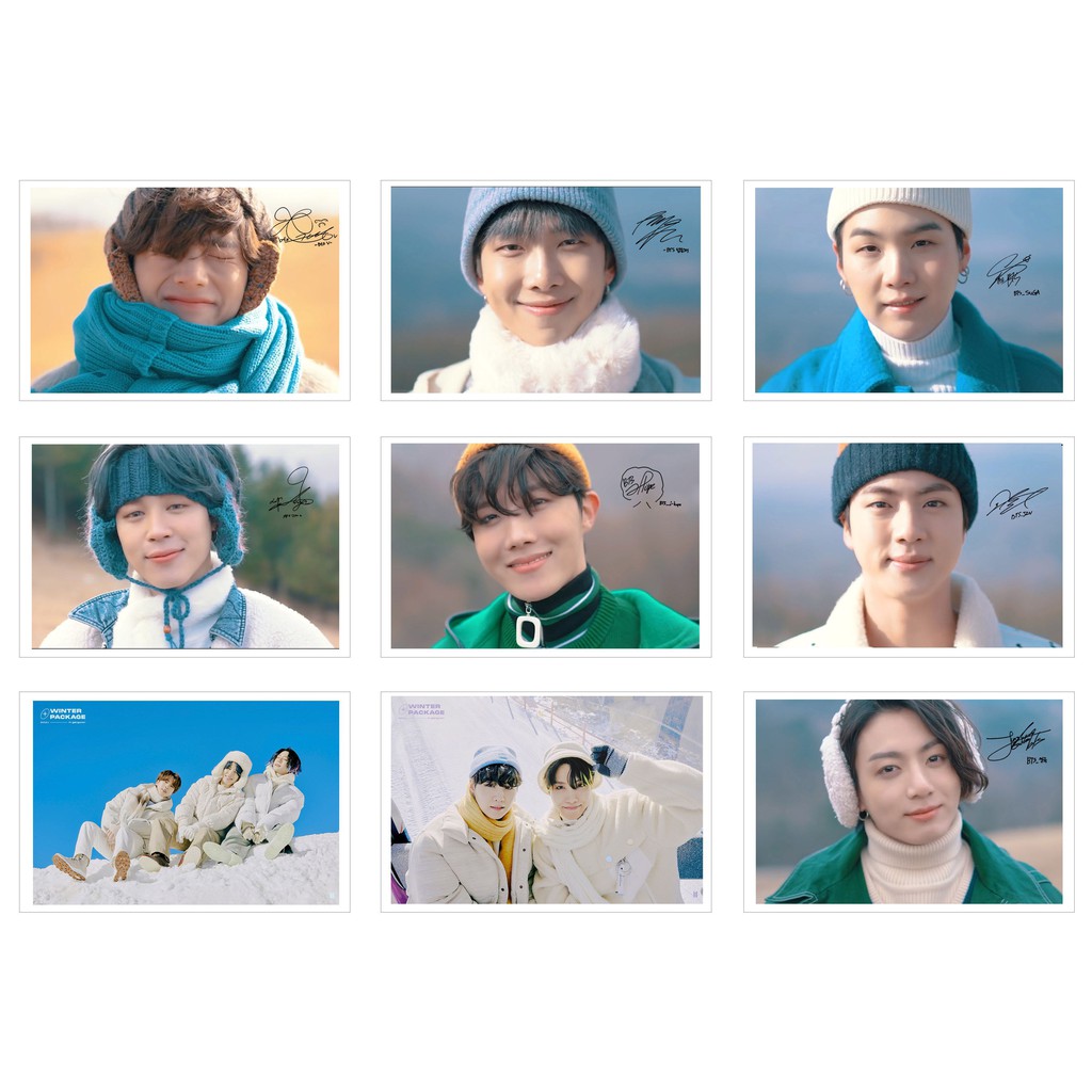 [Ép lụa] Lomo Card 45 Ảnh BTS - Winter Package 2021 (có chữ kí )