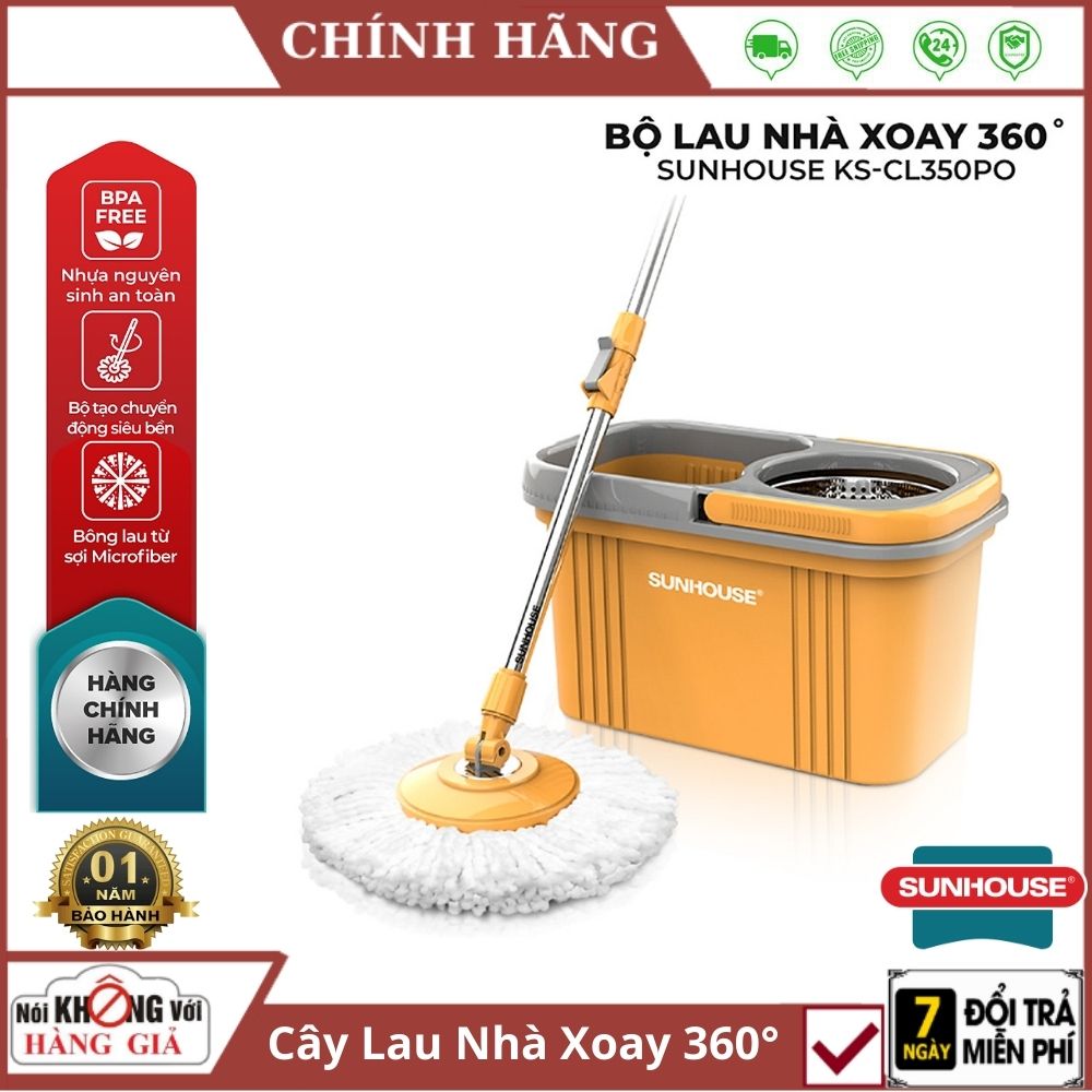 Sunhouse ks-cl350po-360 degree rotating mop set genuine 12 months warranty