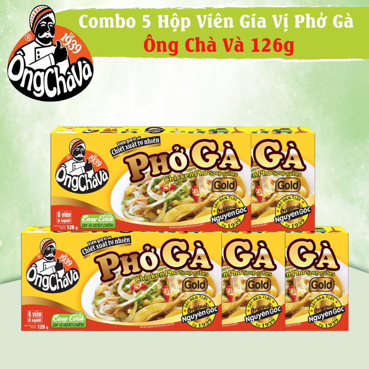Combo 5 Hộp Viên Gia Vị Phở Gà Gold Ông Chà Và 126g