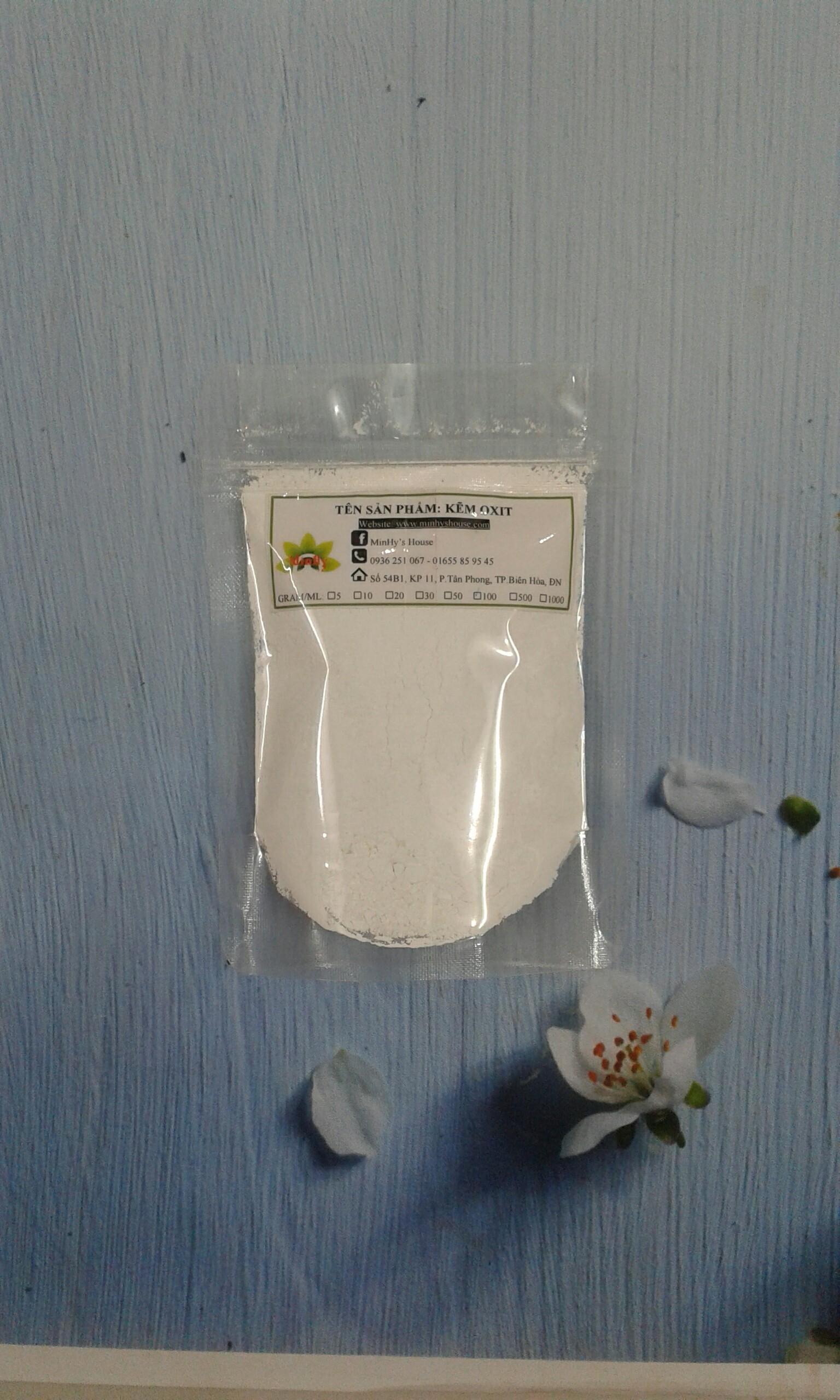 50g Kẽm oxit_Zinc Ocid_ổn định, bám màu son_nguyên liệu làm mỹ phẩm handmade