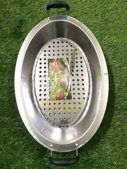 Khay inox hấp cá, om dưa, nấu lẩu kèm vỉ