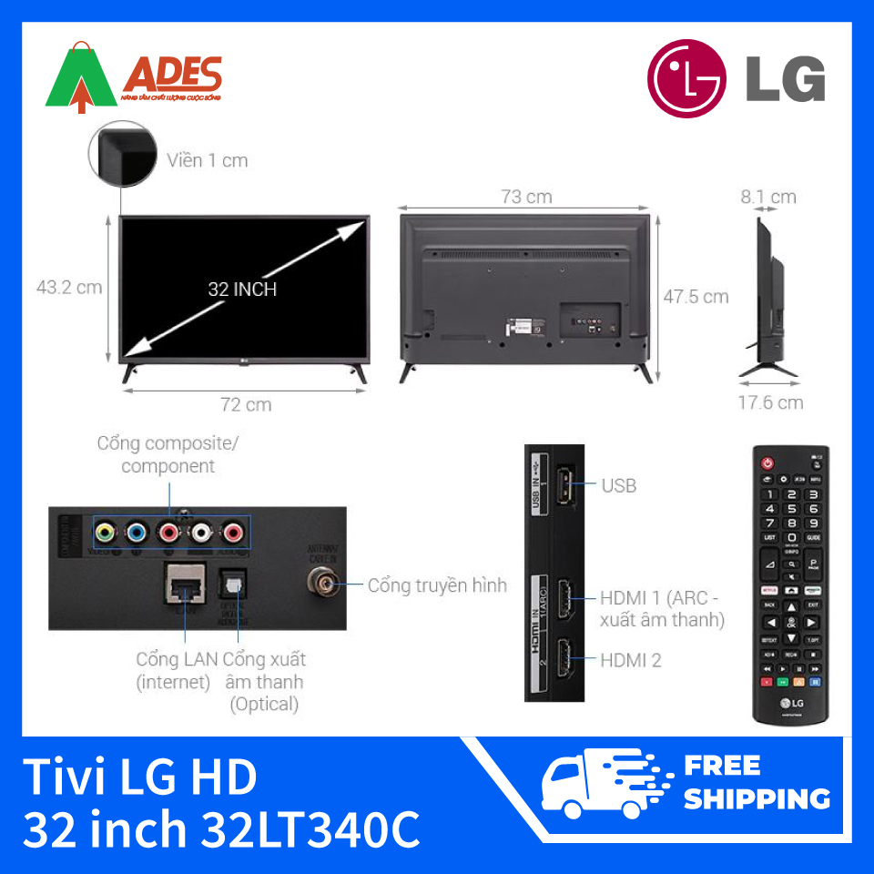 TIVI LG HD 32 inch 32LT340C