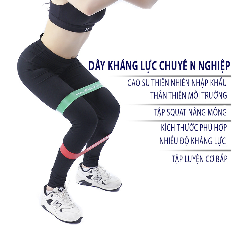 Dây Kháng Lực, Bộ 6 Dây Mini Band Cao Su Kháng Lực Tập Gym Yoga Chân Mông Aolikes AL3601 Nhà TXsport