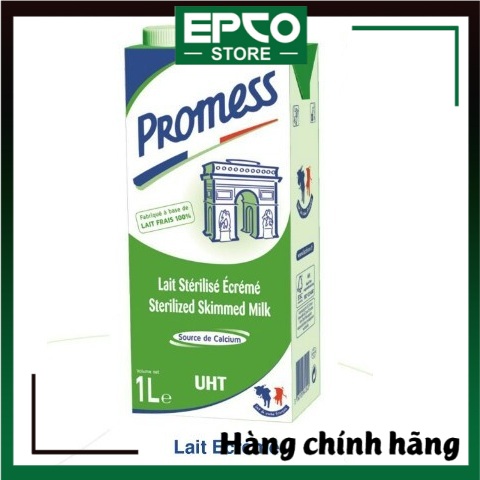 (Date 01.2022) Sữa tươi Promess 1L Không béo