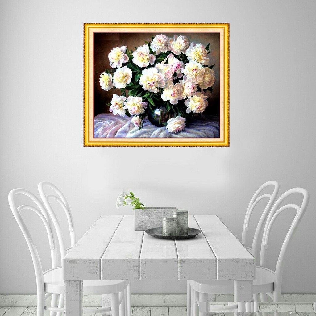 Tranh đính đá Bình hoa tuyệt đẹp VS274 - tự đính